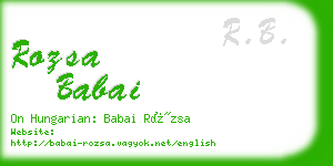 rozsa babai business card